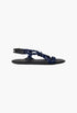 Baltic Blue - Riviere Cord And Leather Sandals - GLAM MODA